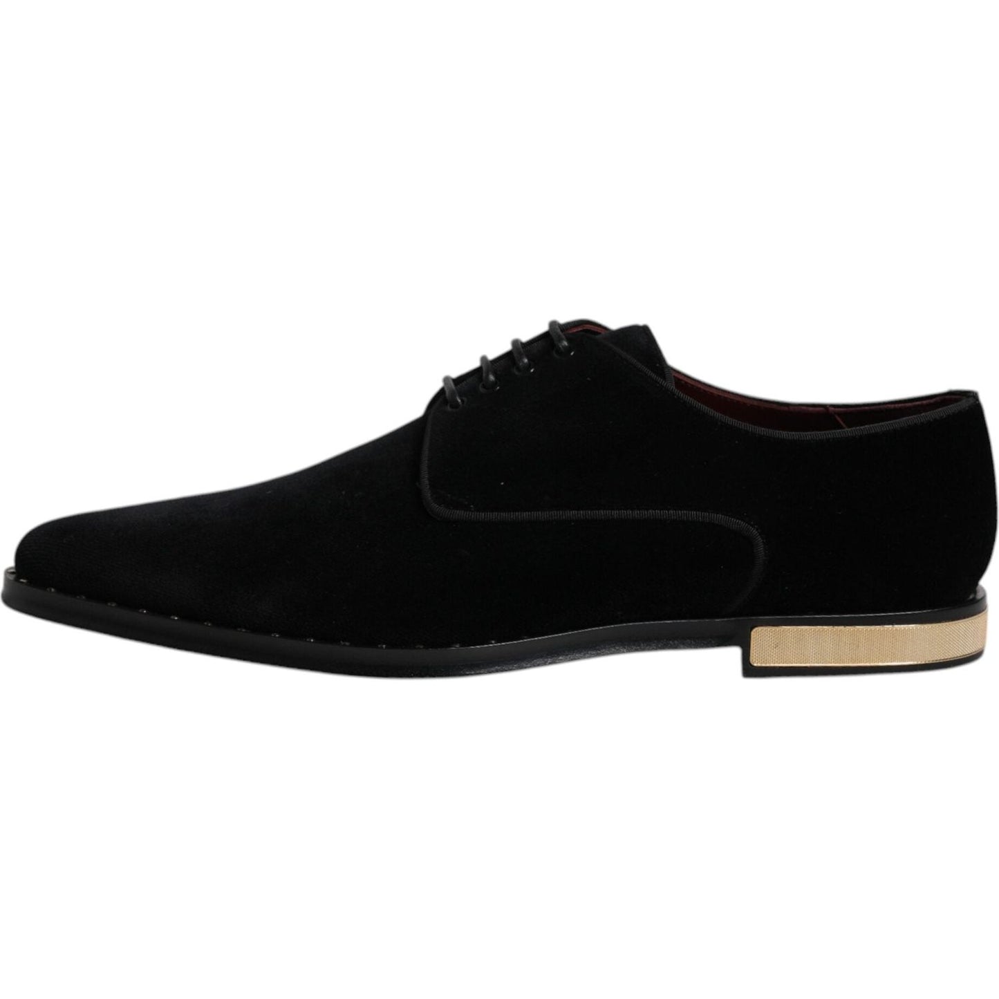 Dolce & Gabbana Black Velvet Cotton Lace Up Derby Shoes MV6651-43