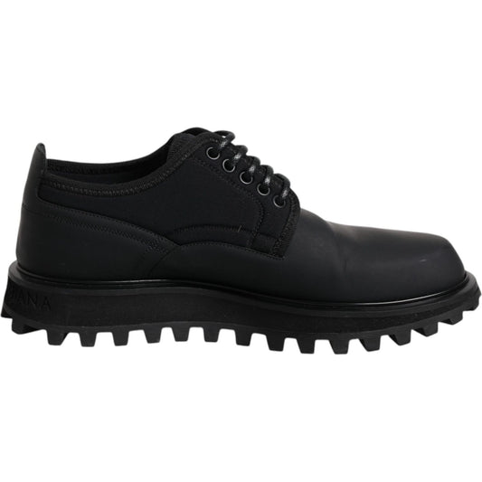 Dolce & Gabbana Black Leather Lace Up Trekking Dress Shoes MV6698-41