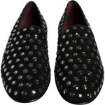 Dolce & Gabbana Black Crystal Embellished Loafers Dress Shoes MV6761-43