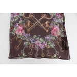 Dolce & Gabbana Black Key Floral Print Silk Blouse T-shirt SIG13203-2