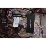 Dolce & Gabbana Black Key Floral Print Silk Blouse T-shirt SIG13203-2