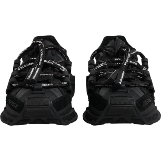 Dolce & Gabbana Black Low Top Space Lace Up Sneakers Shoes MV6664-39