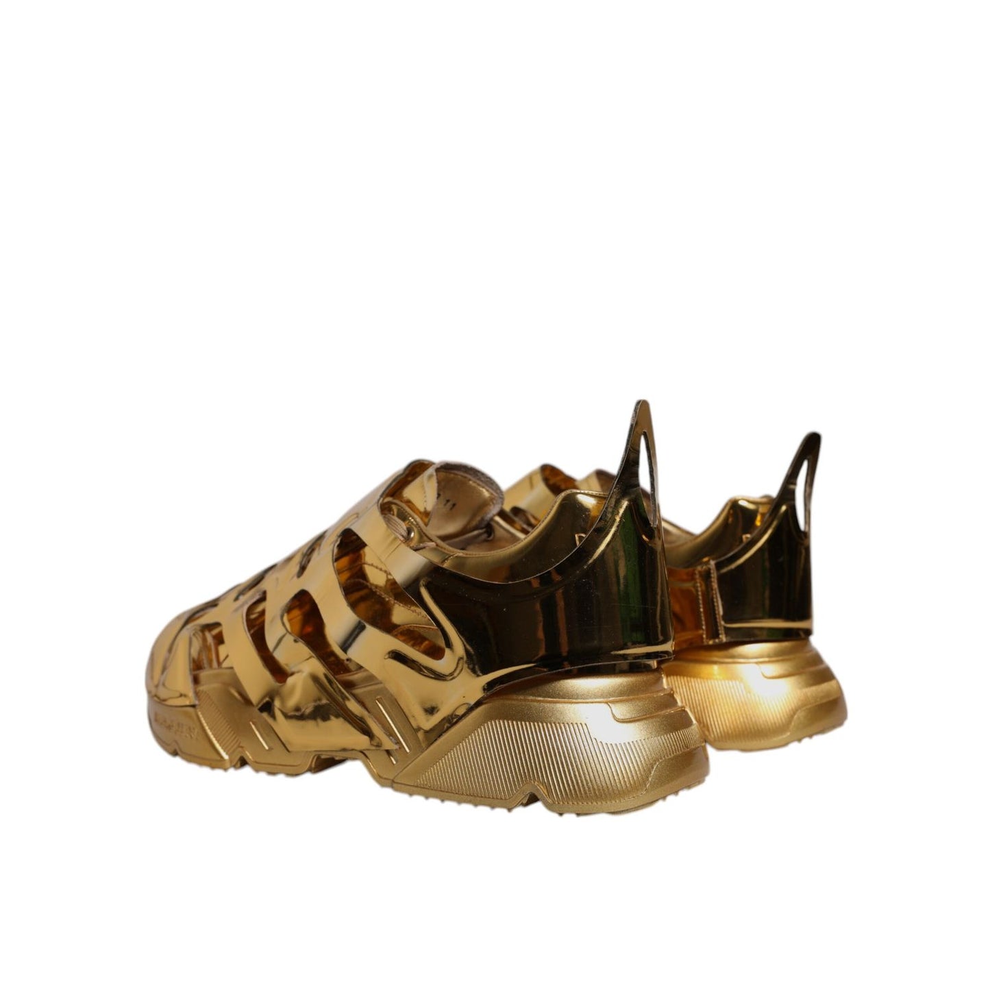 Dolce & Gabbana Gold Daymaster Leather Low Top Sneakers Shoes