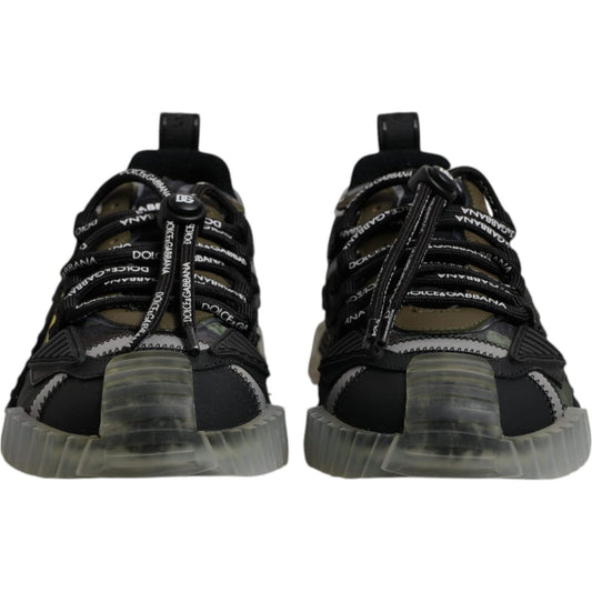 Dolce & Gabbana Black Green Camo NS1 Low Top Sneakers Shoes MV6728-39.5