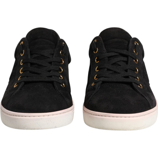 Dolce & Gabbana Black Logo Suede Leather Men Sneakers Shoes MV6741-39.5