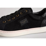 Dolce & Gabbana Black Logo Suede Leather Men Sneakers Shoes MV6741-39.5
