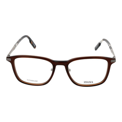 Ermenegildo Zegna Brown Plastic & Titanium Glasses (Frames)