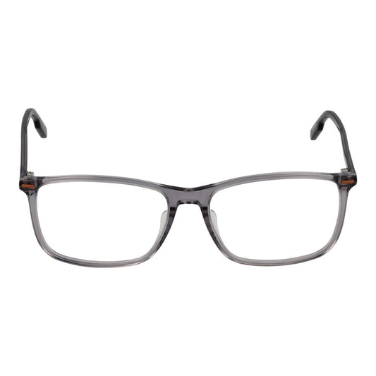 Ermenegildo Zegna Gray Men Glasses Frame, acetate full-rim, 57-16-145 size, rectangle style, demo plastic lenses, includes branded case.