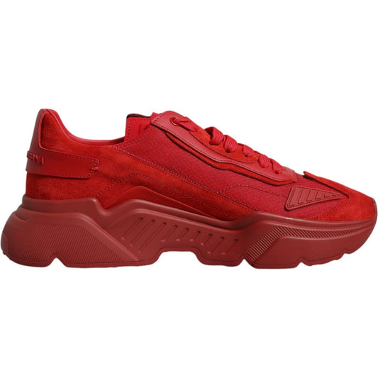 Dolce & Gabbana Red Leather Daymaster Low Top Sneakers Shoes