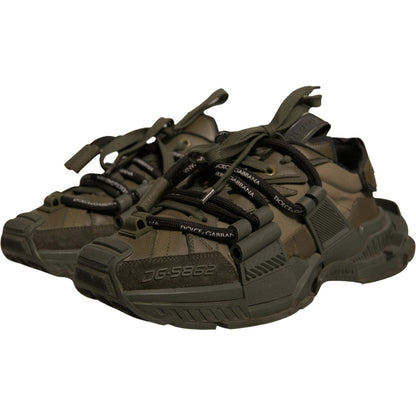 Dolce & Gabbana Military Green Space Low Top Sneakers Shoes