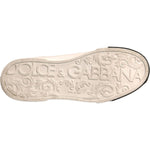 Dolce & Gabbana White Leather Logo Portofino Sneakers Shoes