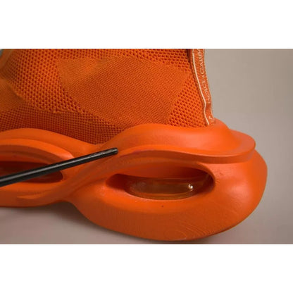 Dolce & Gabbana Orange Slip On Wave Socks Men Sneakers Shoes