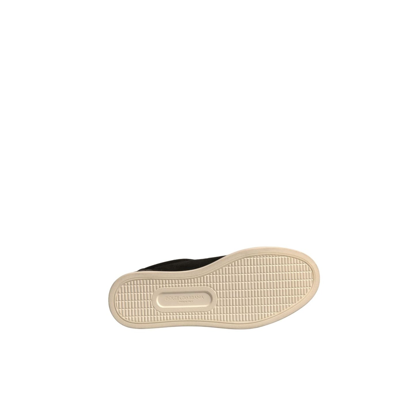 Dolce & Gabbana Black Logo Suede Leather Men Sneakers Shoes