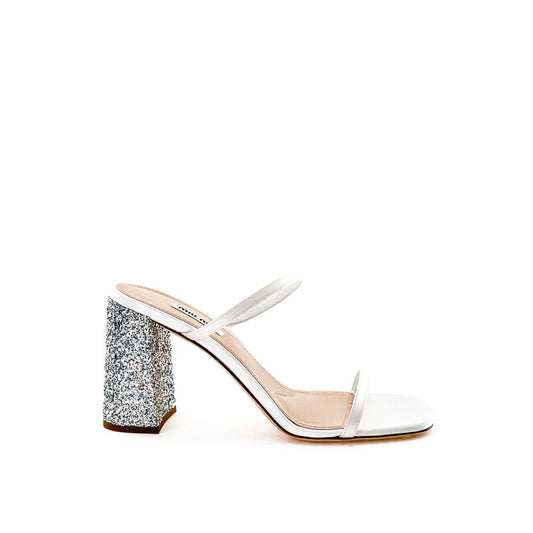 Miu Miu White Silk Sandal Miu Miu Antique White