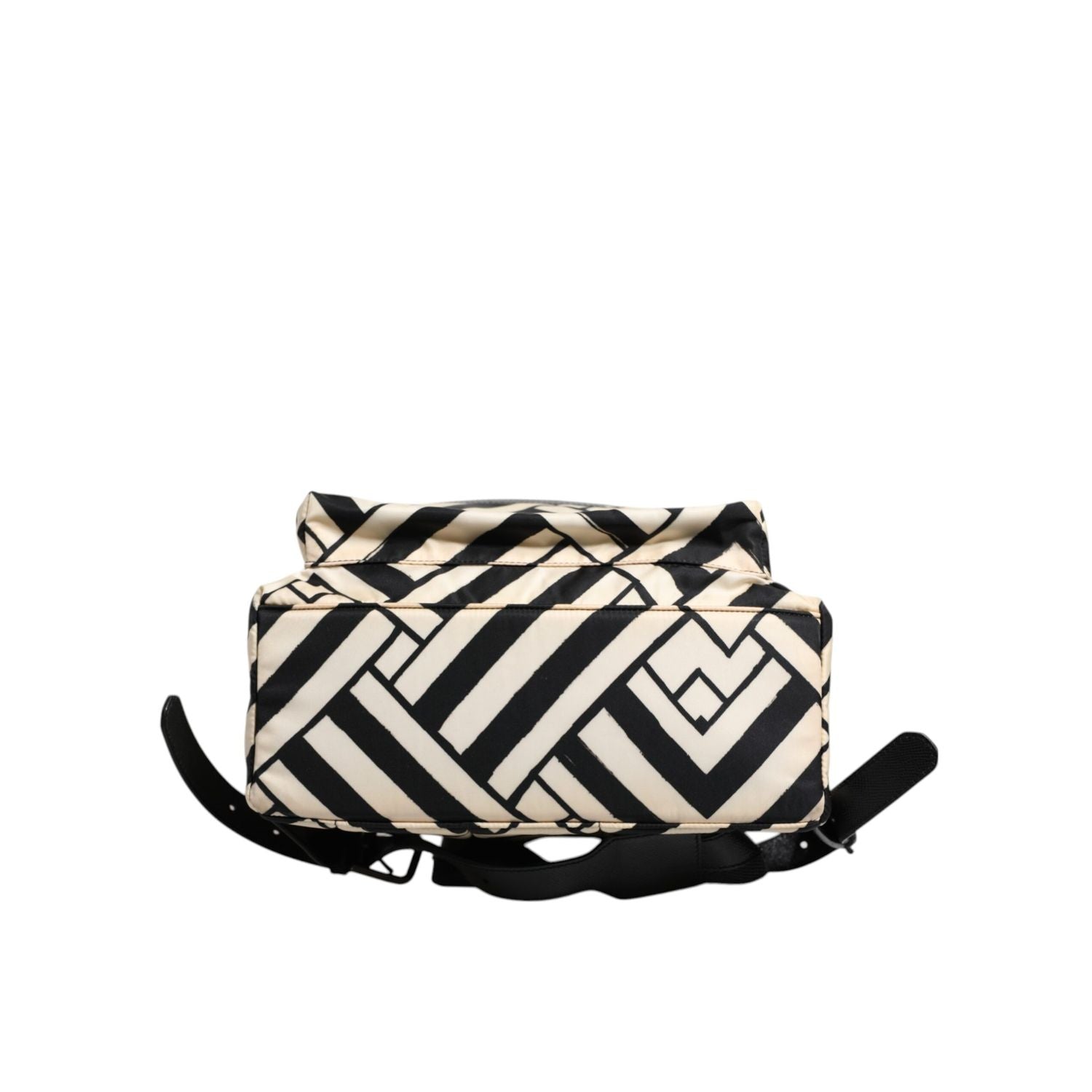 Dolce & Gabbana Black White Nylon Leather Travel Back Pack Bag