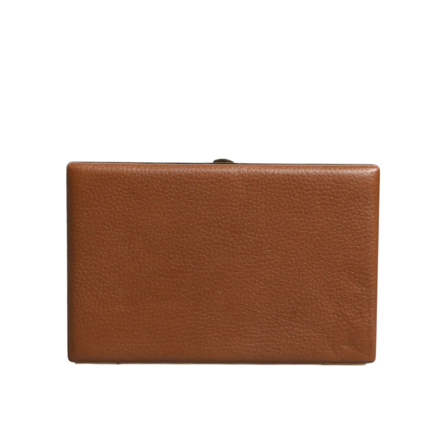 Dolce & Gabbana Brown Leather Clutch Evening Crossbody Bag