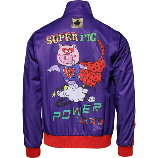Dolce & Gabbana Purple Year Of The Pig Full Zip Bomber Sweater TSH878560-54