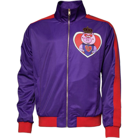 Dolce & Gabbana Purple Year Of The Pig Full Zip Bomber Sweater TSH878560-54