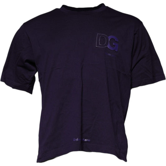 Dolce & Gabbana Purple DG Logo Cotton Crew Neck T-shirt TSH878563-50