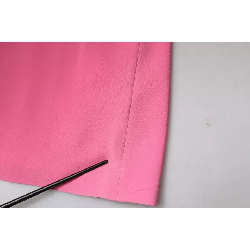 Dondup Pink Viscose Short Sleeves Backless Sheath Mini Dress