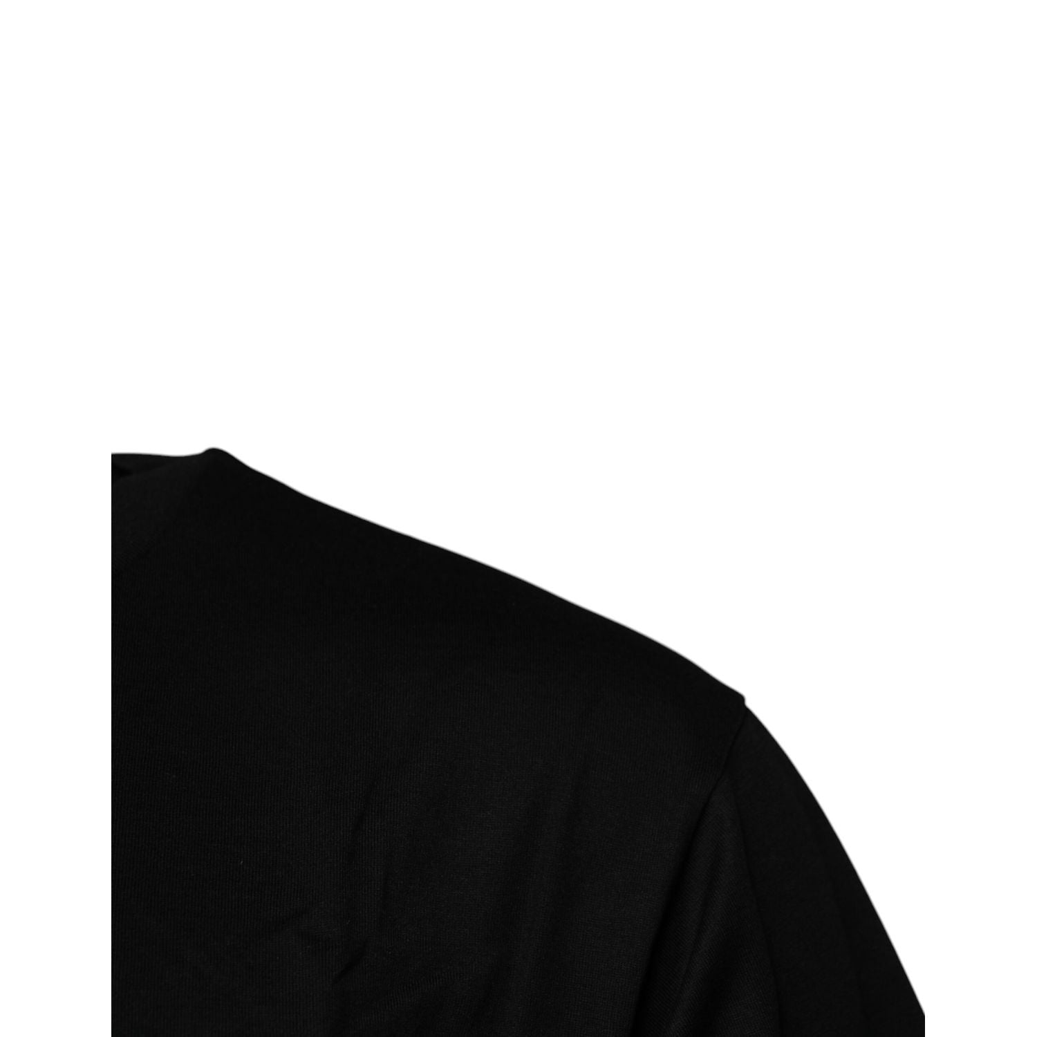 Dolce & Gabbana Black Logo Patch Cotton Crew Neck T-shirt