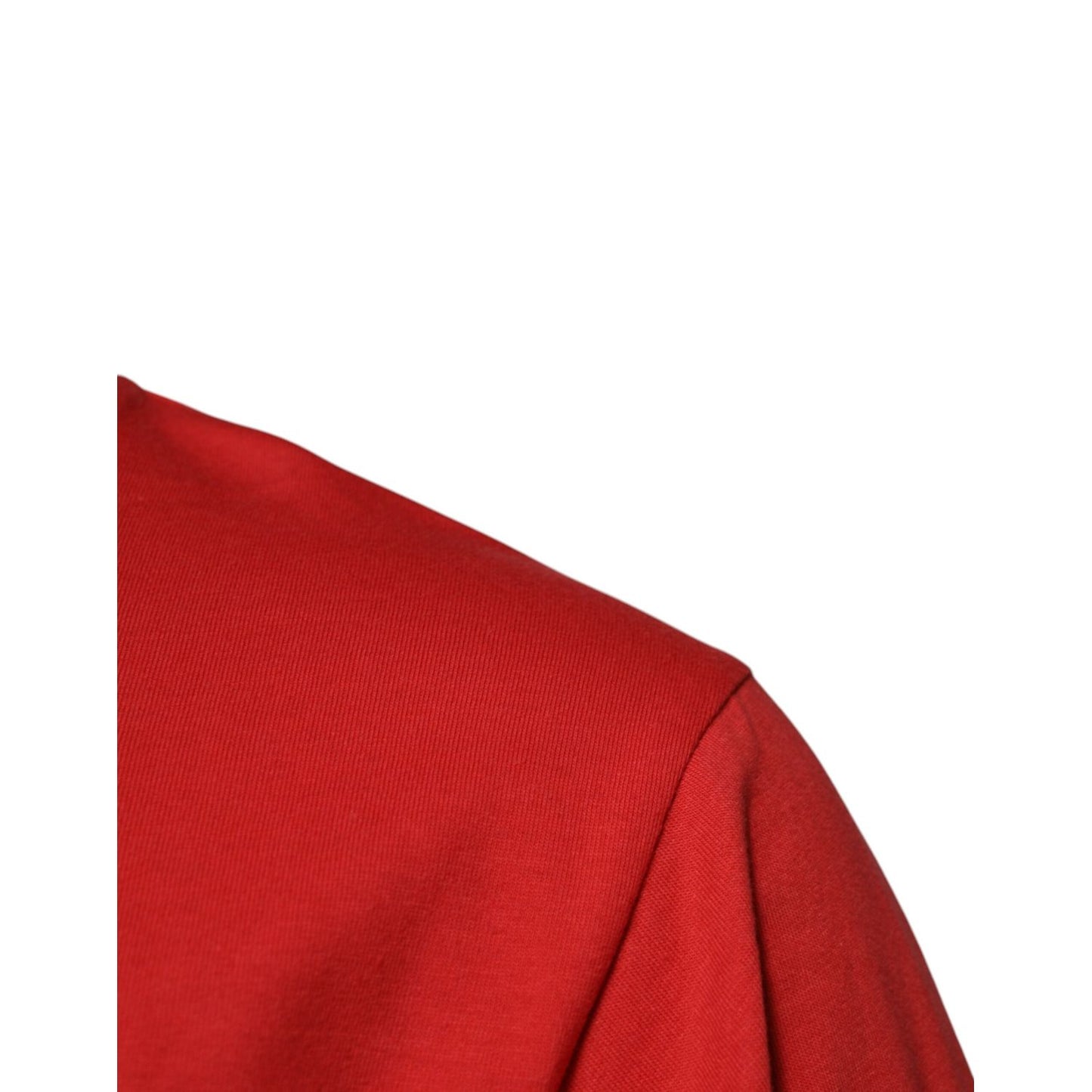Dolce & Gabbana Red DG Logo Patch Cotton Crew Neck T-shirt
