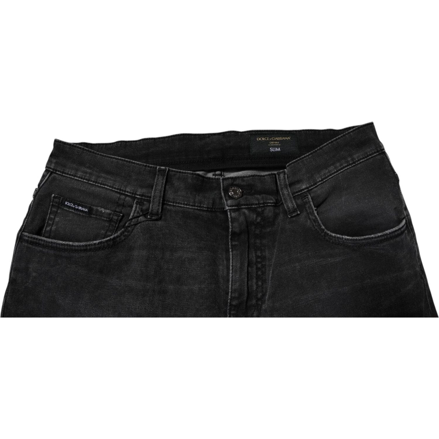 Dolce & Gabbana Black Cotton Stretch Skinny Men Denim Jeans