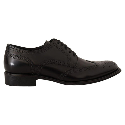 Dolce & Gabbana Black Leather Formal DO-1075-EU42.5/US9.5