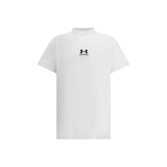 Balenciaga cotton T-Shirt with ribbed crew neck, oversized fit, and contrasting iconic logo on front.