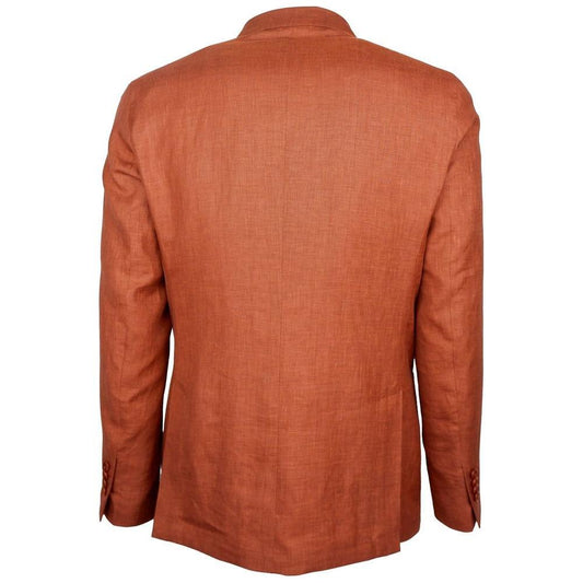 Made in Italy Brown Linen Blazer LO-14882-IT52 | XL