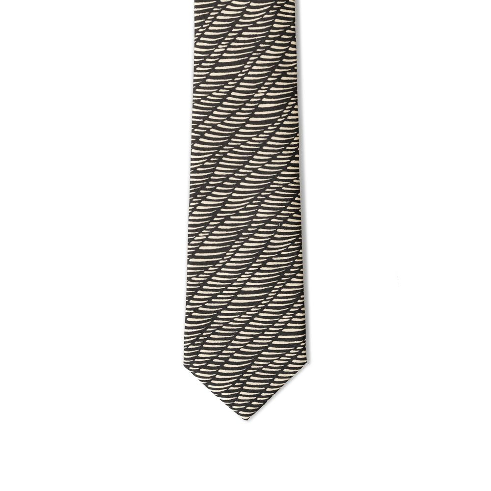 Giorgio Armani Black And White Silk Tie