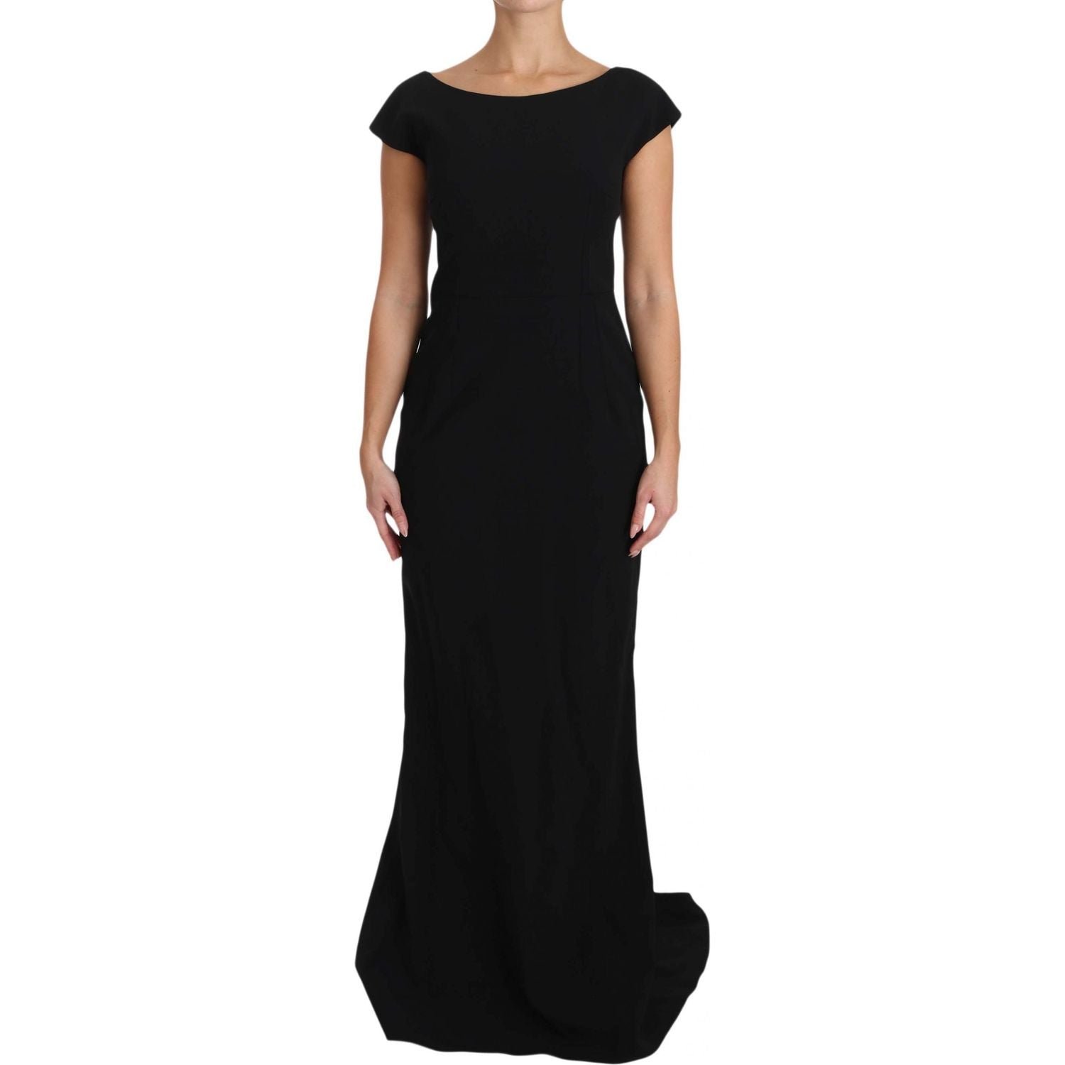 Dolce & Gabbana Black Stretch Fit Flare Gown Maxi