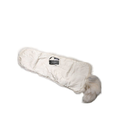 Dolce & Gabbana White Fox Fur Neck Wrap Warmer Winter Scarf
