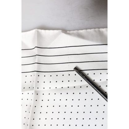 Dolce & Gabbana White Polka Dots Square Handkerchief Scarf