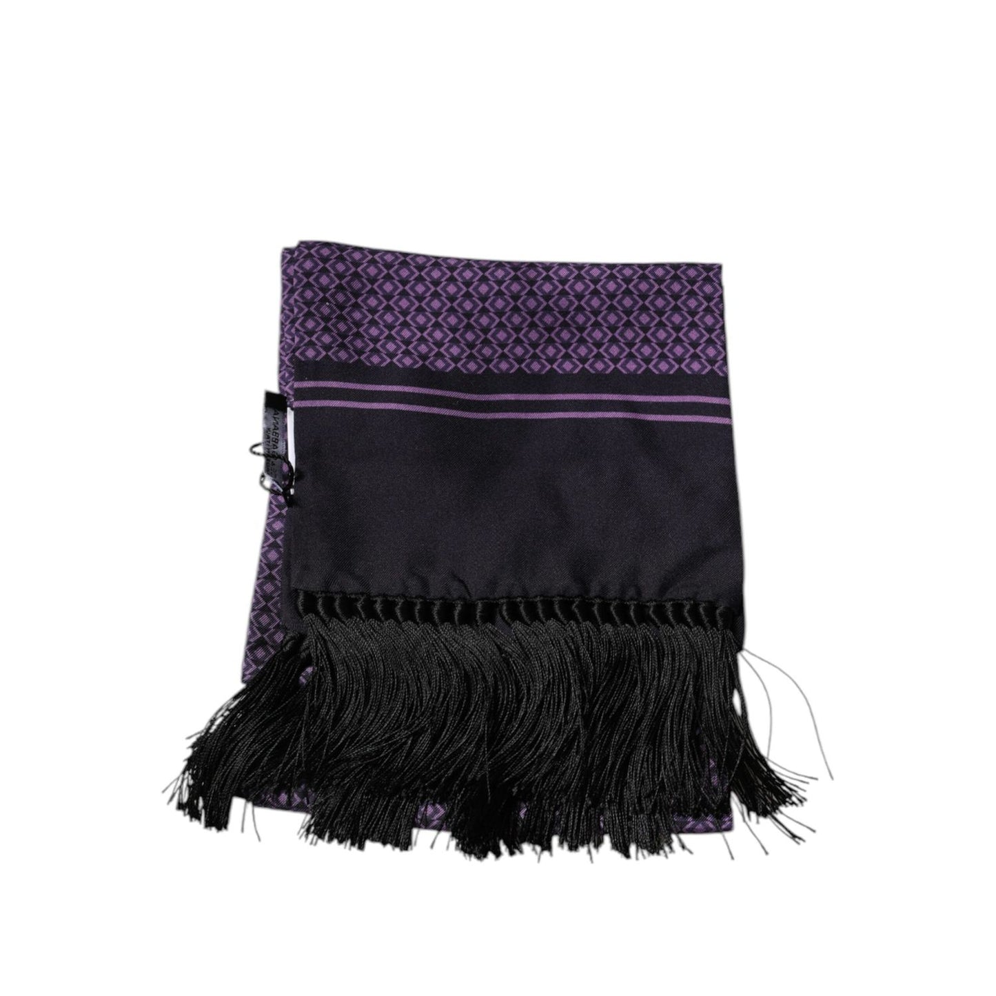 Dolce & Gabbana Purple Fantasy Silk Fringes Neck Wrap Scarf