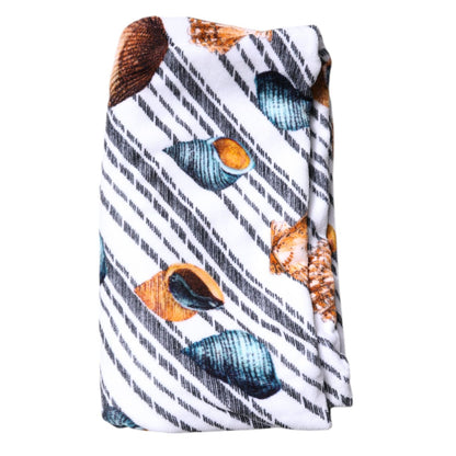 Dolce & Gabbana Multicolor Stripes Seashells Beach Towel