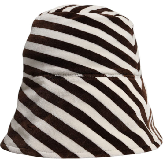 Dolce & Gabbana Black White Stripes Cotton Bucket Cap