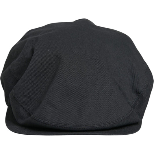 Dolce & Gabbana Black Cotton Newsboy Capello Cabbie Hat