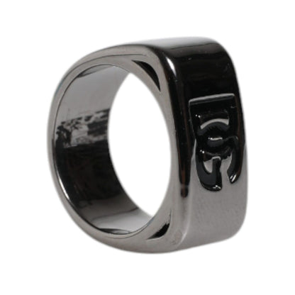 Dolce & Gabbana Silver Tone Brass Anello DG Logo Ring