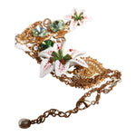 Dolce & Gabbana Gold Brass Lily Crystal Sacred Heart Pendant Necklace