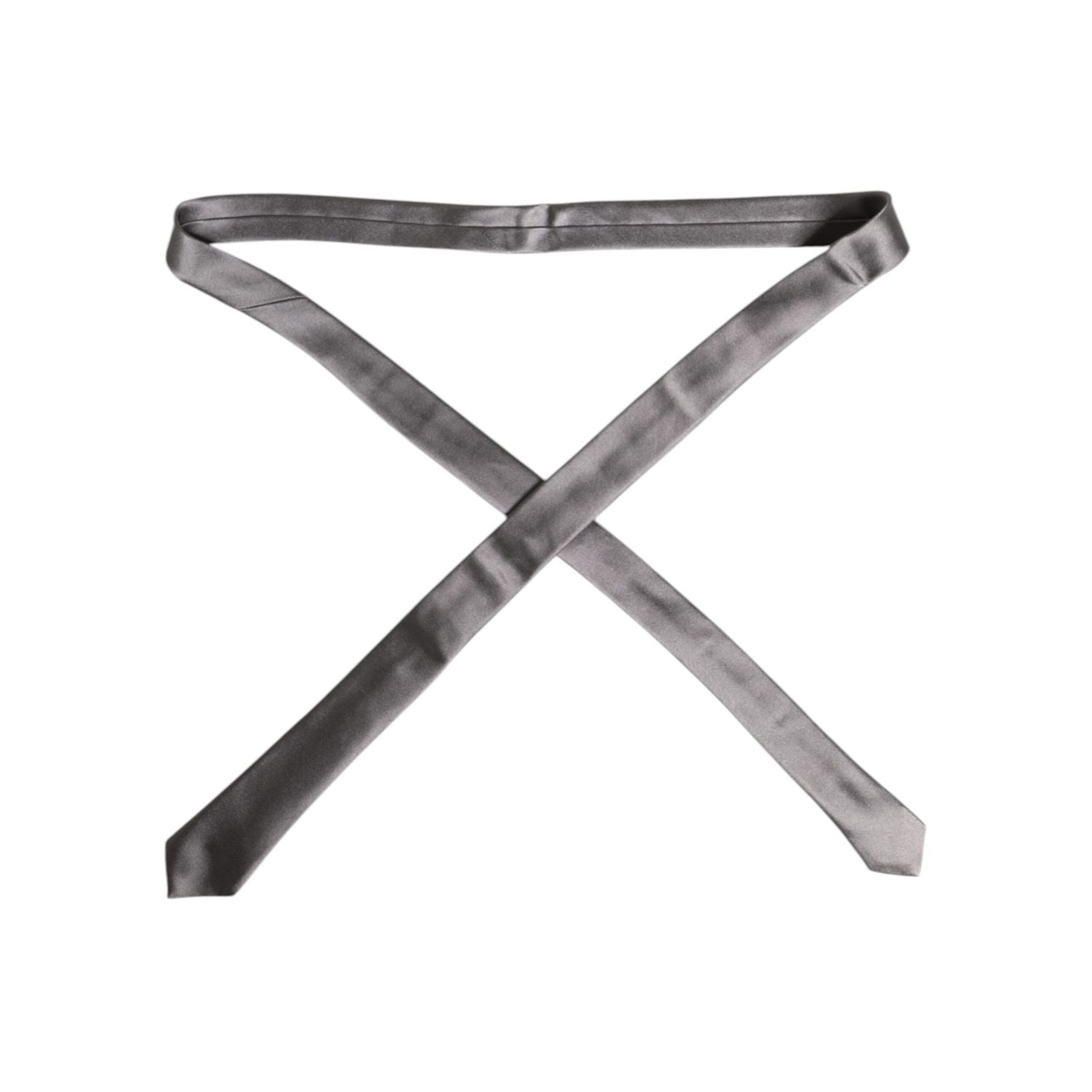 Dolce & Gabbana Metallic Silver Silk Adjustable Necktie Tie