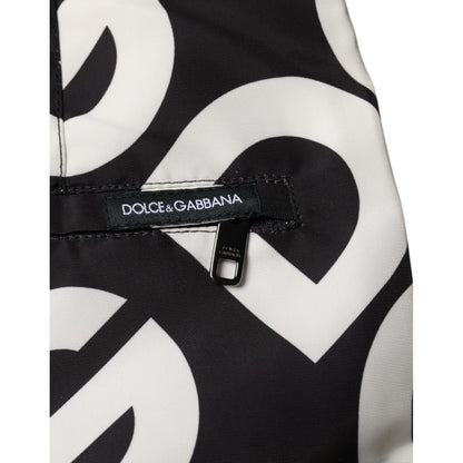 Dolce & Gabbana Black White Logo Beachwear Shorts Swimwear