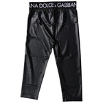 Dolce & Gabbana Black Logo Nylon Cropped Tights Pants Underwear BIK1964-2