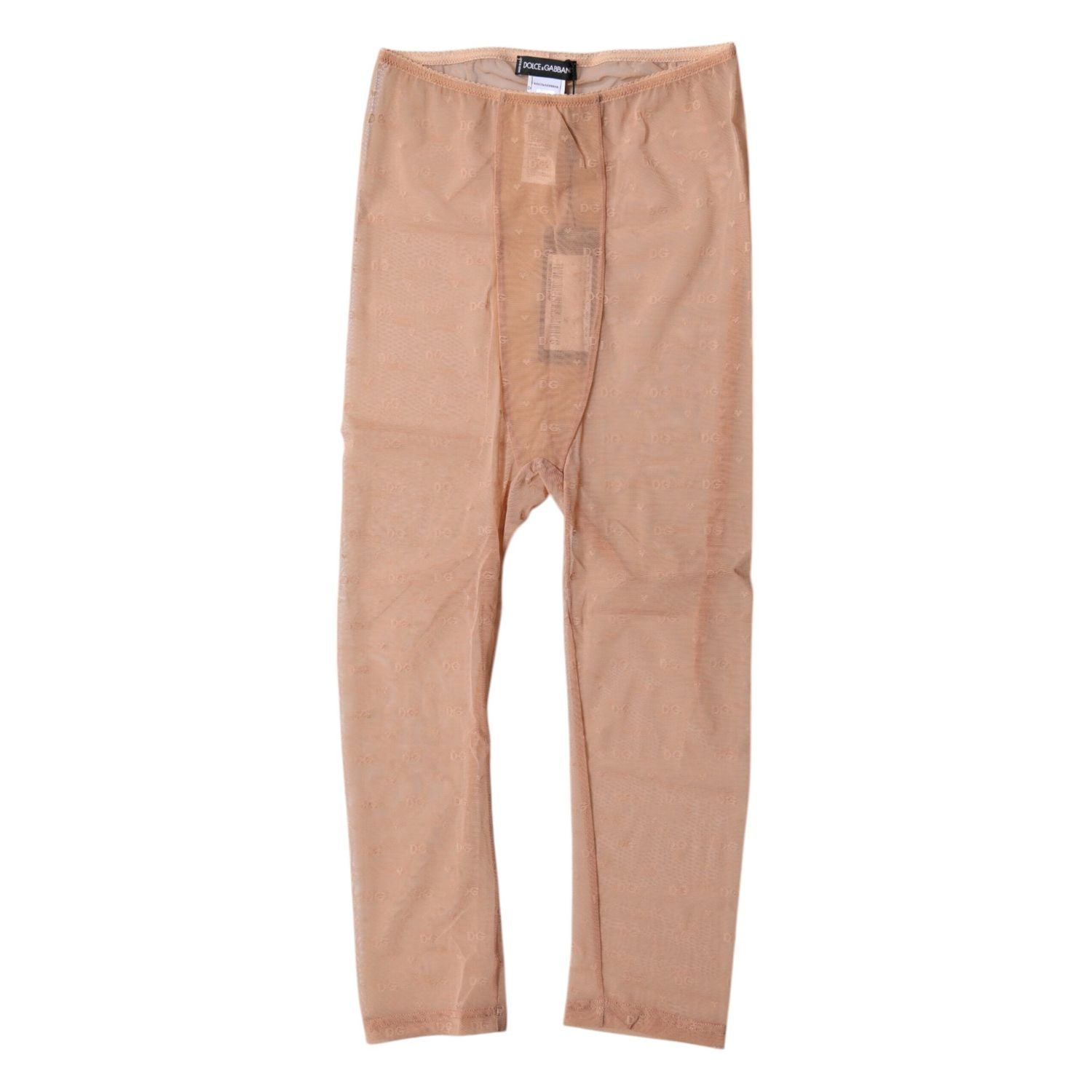 Dolce & Gabbana Brown Logo Lace Lingerie Cropped Tight Underwear