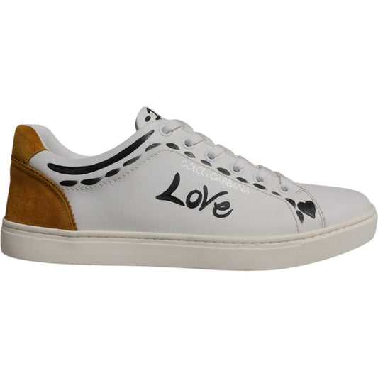 Dolce & Gabbana White Suede Leather Low Top Sneakers Shoes MV7177-39