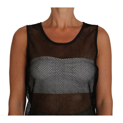 Dolce & Gabbana Black Mesh Transparent Blouse T-shirt