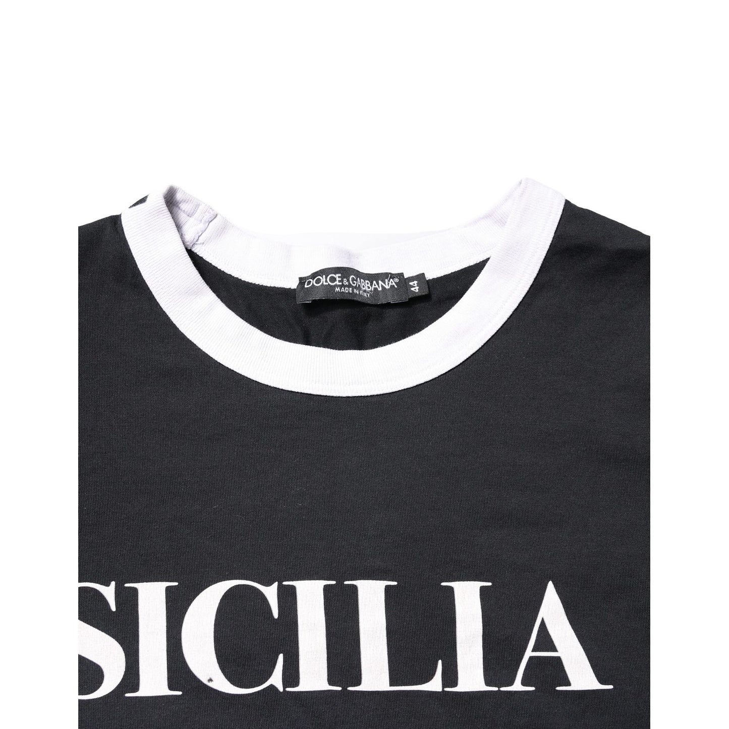 Dolce & Gabbana Black Sicilia Crew Neck Short Sleeve T-shirt
