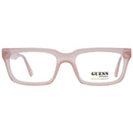 Alt Tag: Guess Pink Women Glasses Frame, rose plastic full-rim rectangle style with branded case, lenses width 53mm, temples length 145mm.