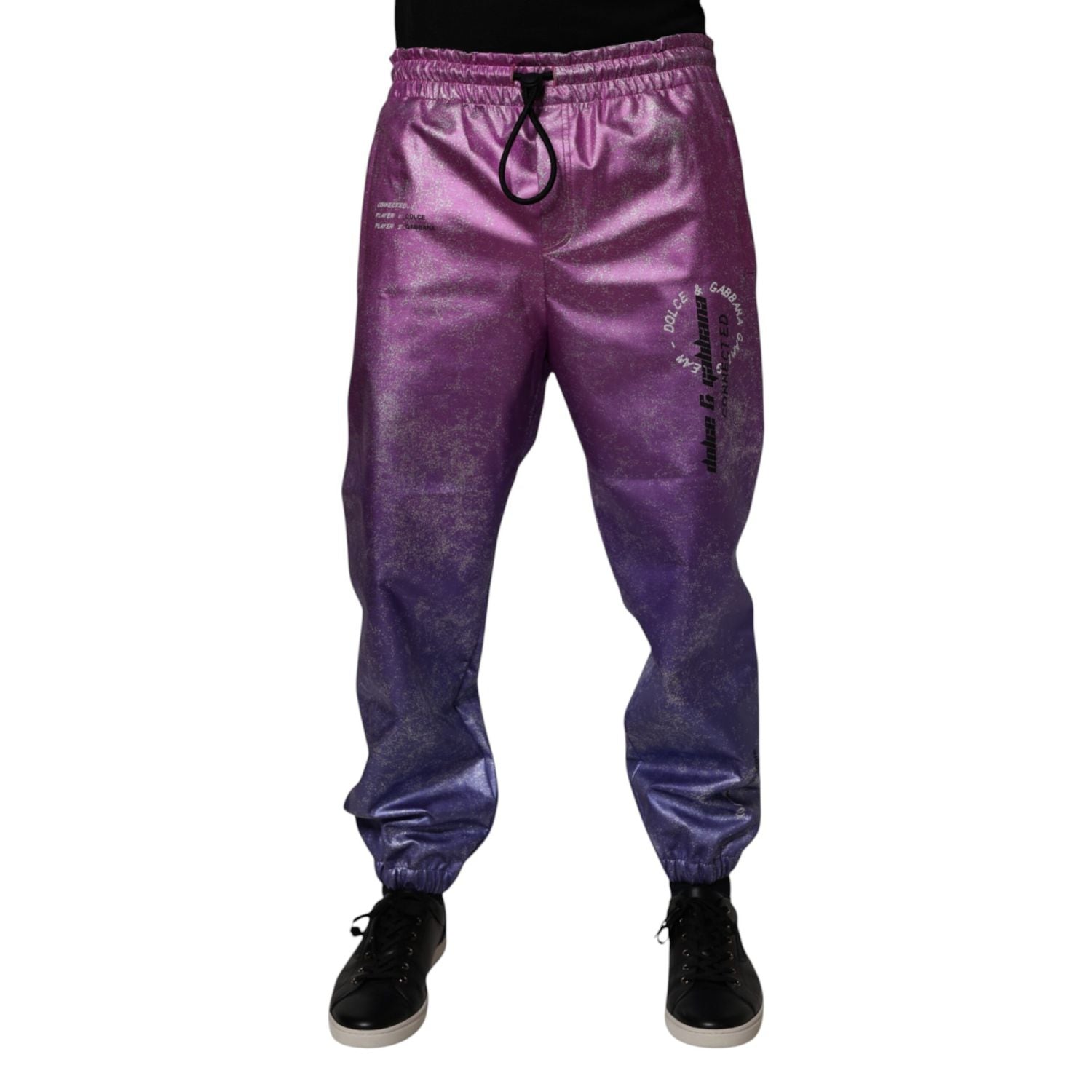 Dolce & Gabbana Pink Purple Two Tone Jogger Sweatpants Pants