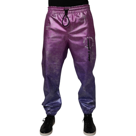 Dolce & Gabbana Pink Purple Two Tone Jogger Sweatpants Pants PAN75211-48